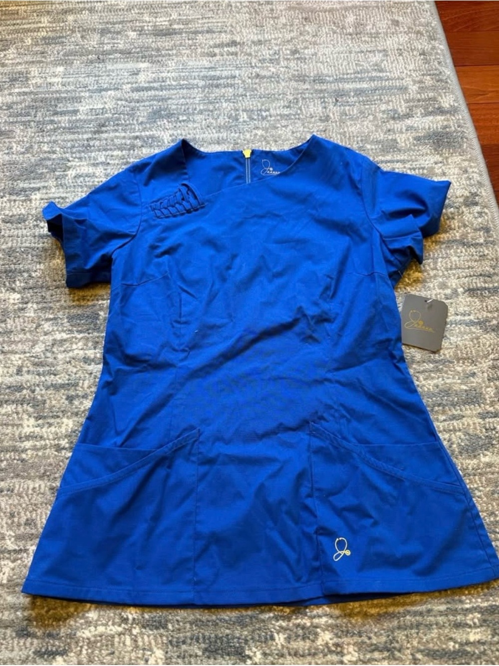Jaanuu Women's Cobalt Blue Scrub Top